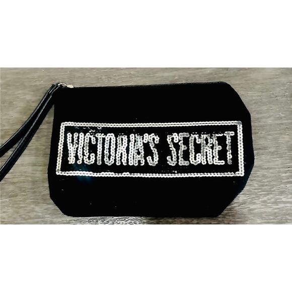 Victoria Secret Black Sequin Clutch Wrislet - Picture 1 of 4